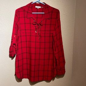 Calvin Klein. Red top. Size Medium.